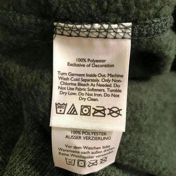 Eddie Bauer Mens Small Green Black Marled 1/4 Zip Sweater Jacket L/S Logo - Picture 4 of 5